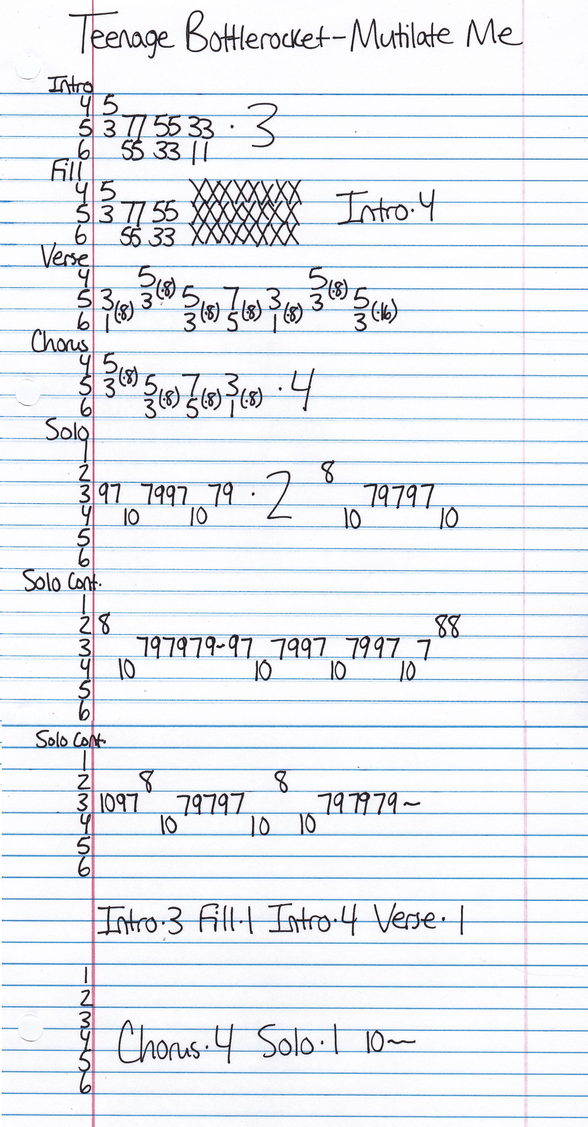 High quality guitar tab for Mutilate Me by Teenage Bottlerocket off of the album Freak Out!. ***Complete and accurate guitar tab!***